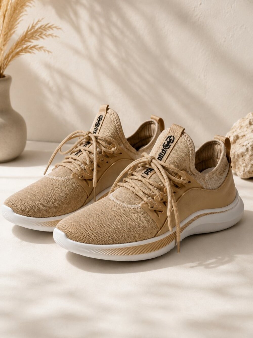 Ecko Unltd Beige Knit Sneakers Lightweight Casual Athletic Shoes Men's 11